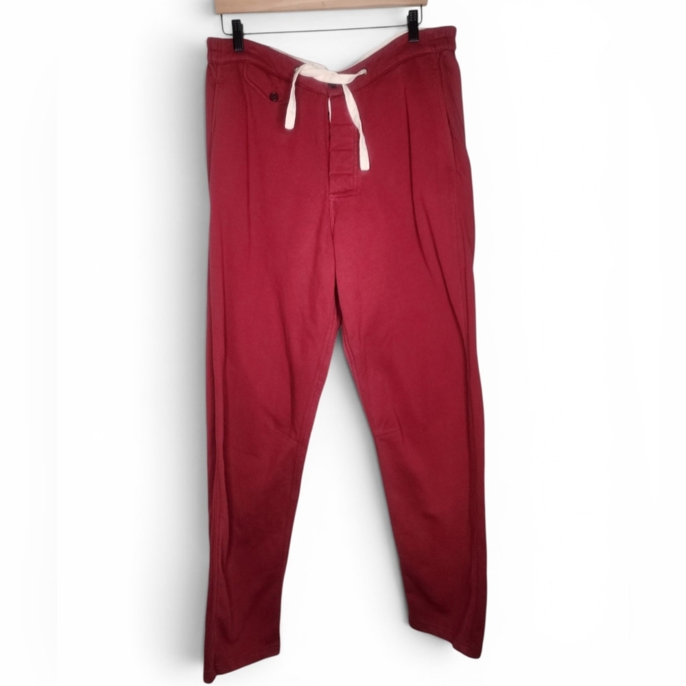 Universal Works French Terry Button Fly Pants in Brick Red Size 36